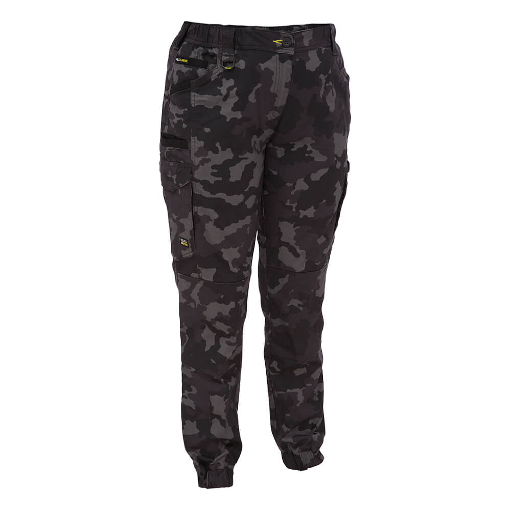 Bisley BPCL6337 Women's Flx & Move Stretch Camo Cargo Pants - Limited Edition Charcoal Camo Front