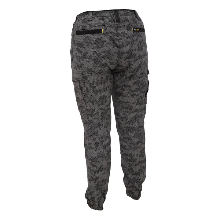 Bisley BPCL6337 Women's Flx & Move Stretch Camo Cargo Pants - Limited Edition Charcoal Honeycomb Back