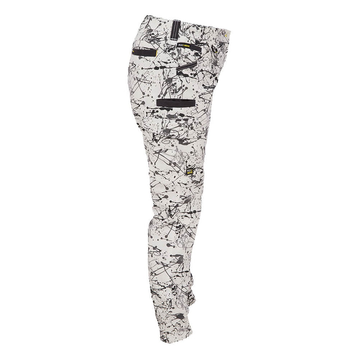 Bisley BPCL6337 Women's Flx & Move Stretch Camo Cargo Pants - Limited Edition Grey Paint Splatter Side