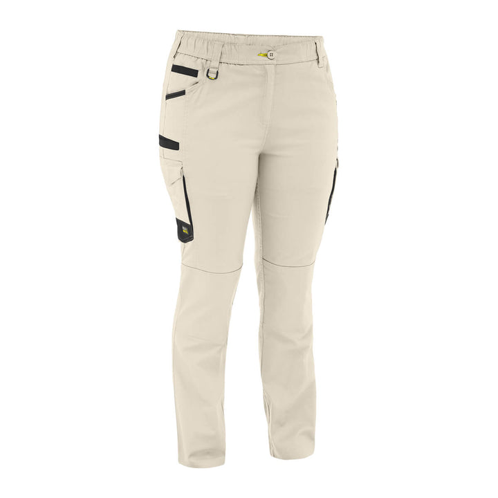 Bisley BPCL6338 Women's Flx & Move Stretch Canvas Elastic Waist Cargo Pants Stone