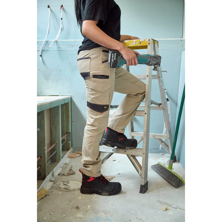 Bisley BPCL6338 Women's Flx & Move Stretch Canvas Elastic Waist Cargo Pants Stone