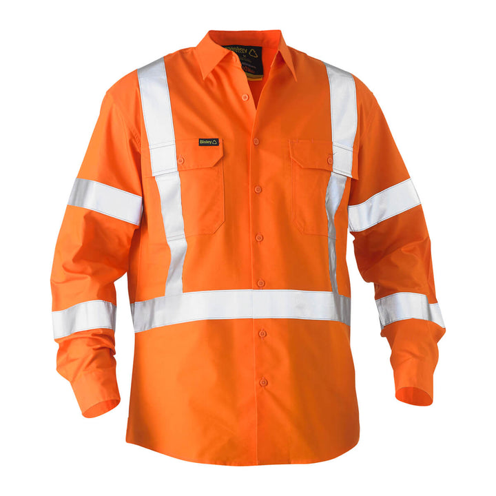 Bisley BS6266XT Hi-Vis X-Taped Recycled Drill Shirt Back
