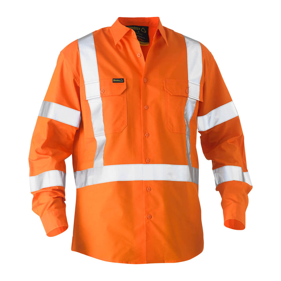 Bisley BS6266XT Hi-Vis X-Taped Recycled Drill Shirt Back