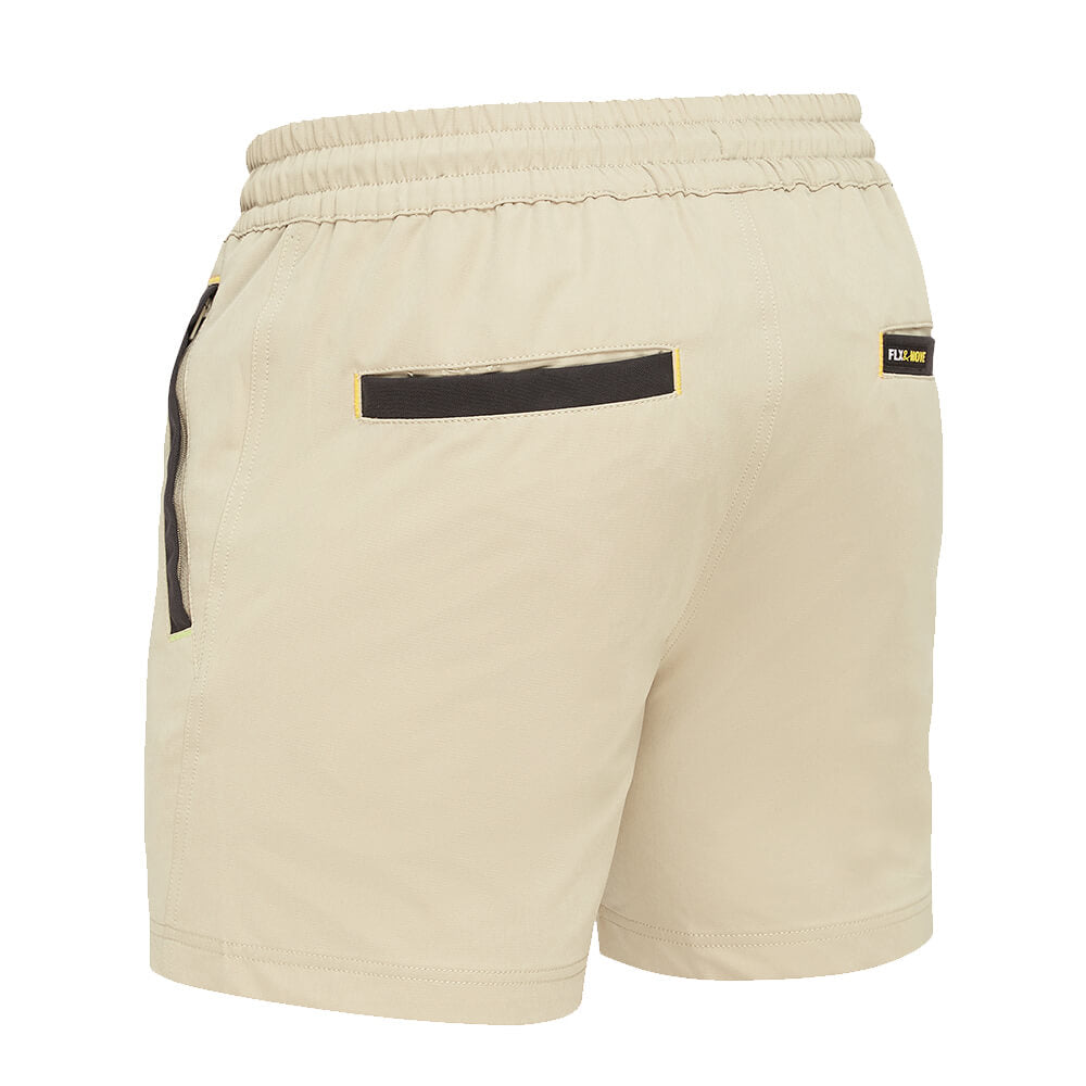 Bisley BSH1331 4-Way Stretch Elastic Waist Shorts Stone