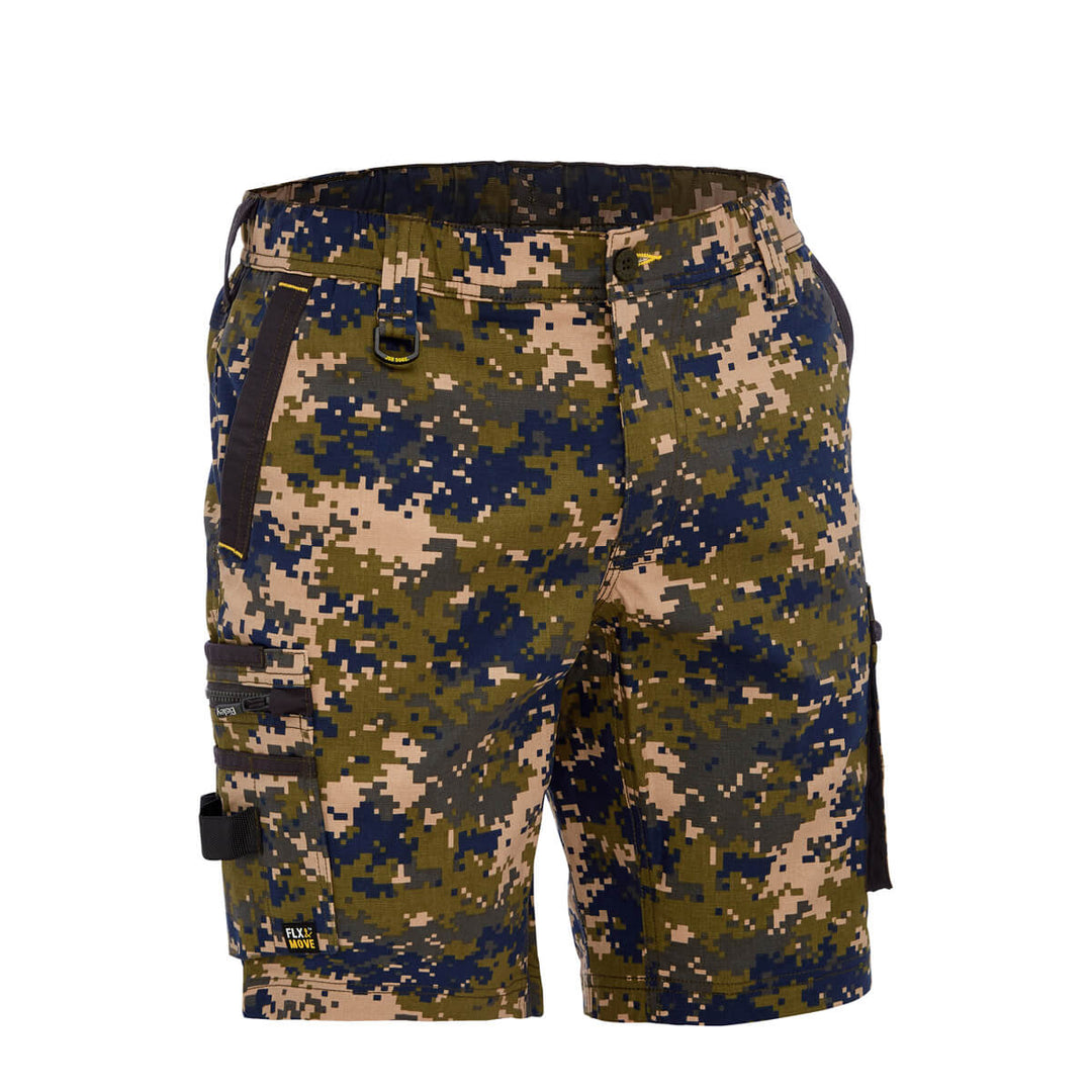 Bisley BSHC1337 Canvas Camo Cargo Short - Limited Edition Marine Digital Front
