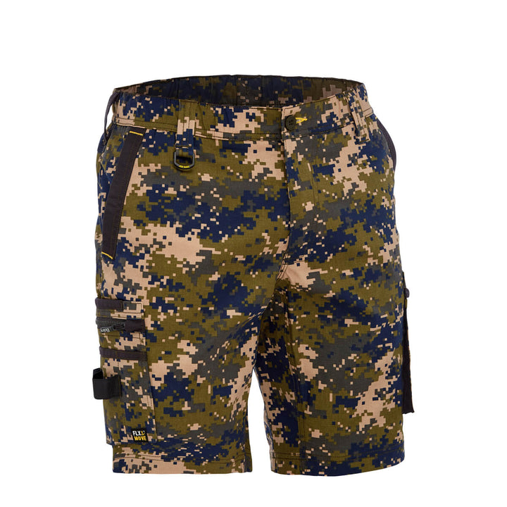 Bisley BSHC1337 Canvas Camo Cargo Short - Limited Edition Marine Digital Front
