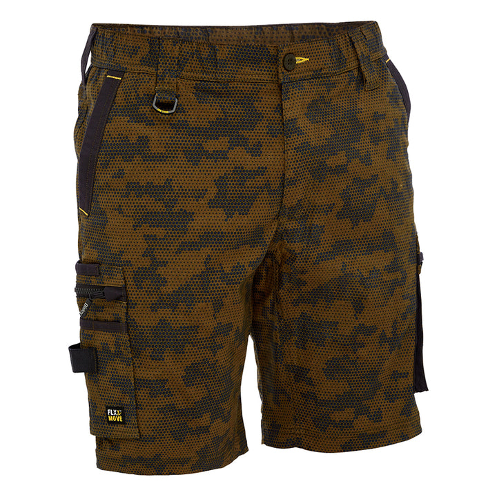 Bisley BSHC1337 Canvas Camo Cargo Short - Limited Edition Army Honeycomb Front