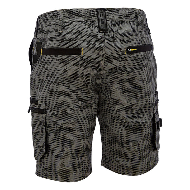 Bisley BSHC1337 Canvas Camo Cargo Short - Limited Edition Charcoal Honeycomb Back