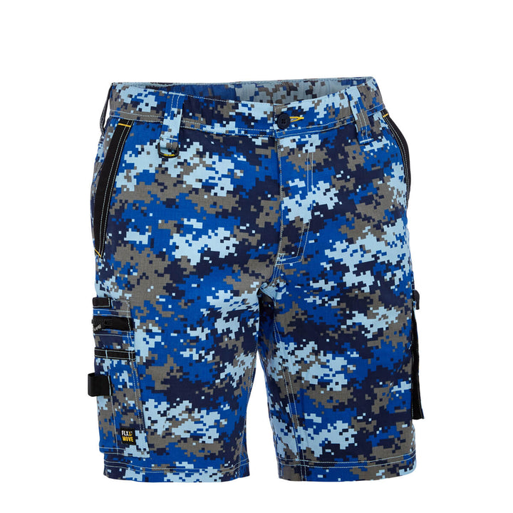 Bisley BSHC1337 Canvas Camo Cargo Short - Limited Edition Marine Digital Front