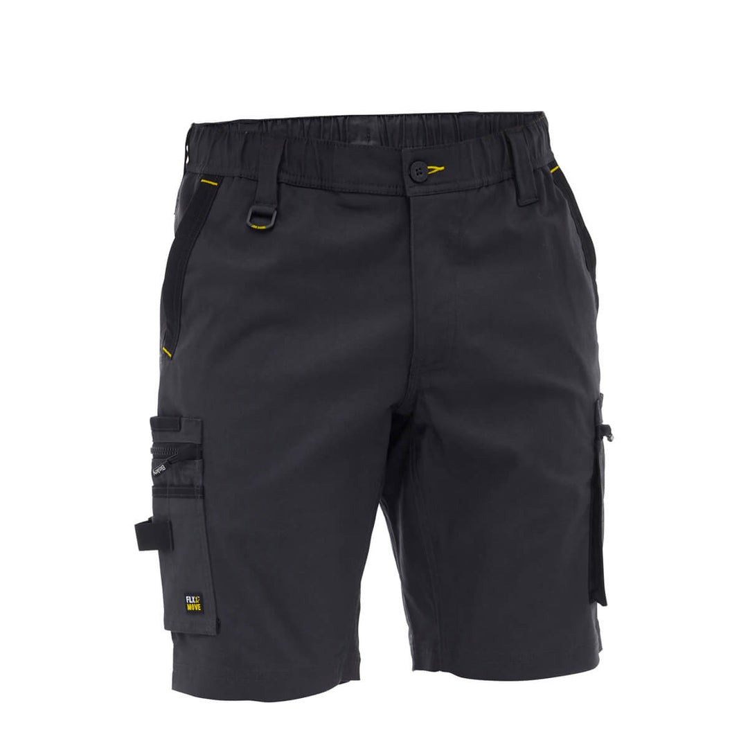 Bisley BSHC1338 Flx & Move Elastic Waist Cargo Short Stone