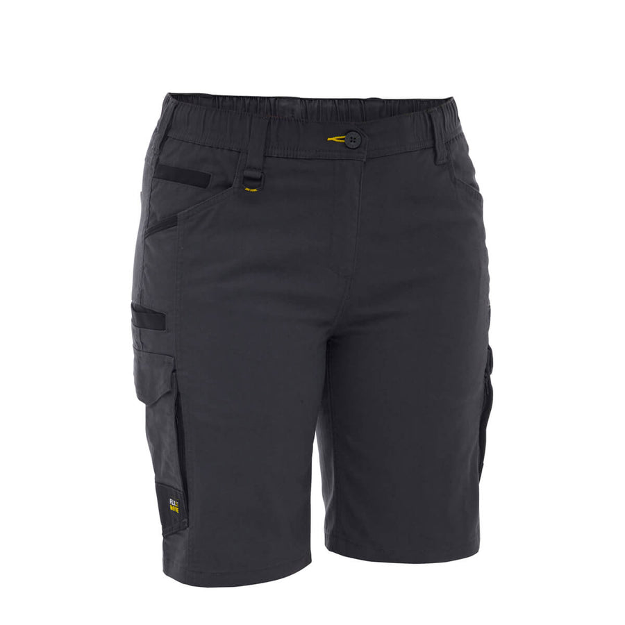 Bisley BSHL1338 Women's Flx & Move Elastic Waist Cargo Short Stone