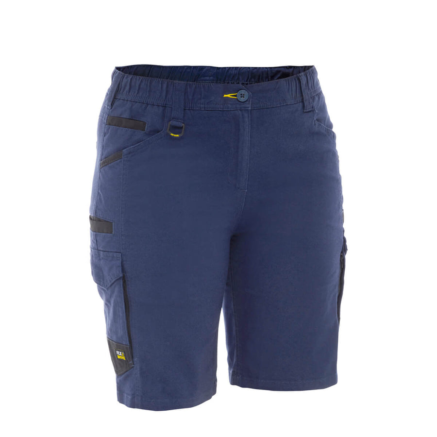 Bisley BSHL1338 Women's Flx & Move Elastic Waist Cargo Short Stone