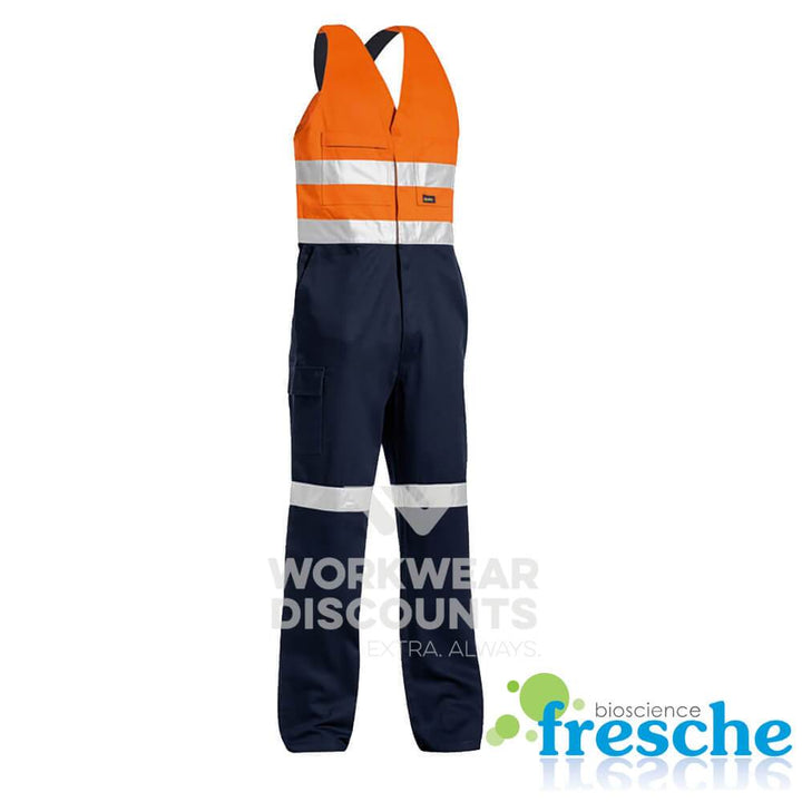Bisley BAB0359T Hi-Vis Taped Action Back Overall Orange Navy Front