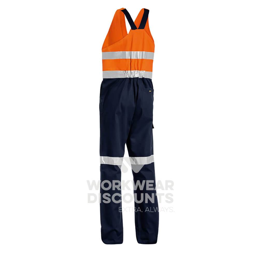 Bisley BAB0359T Hi-Vis Taped Action Back Overall Orange Navy Back