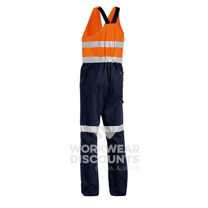 Bisley BAB0359T Hi-Vis Taped Action Back Overall Orange Navy Back