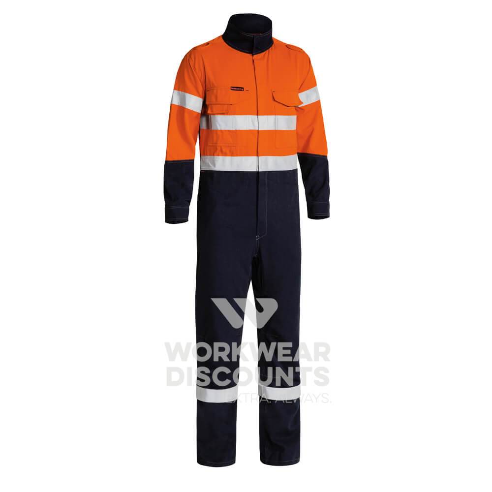 Bisley BC8086T Two Tone Hi-Vis Taped Vented FR Coverall Yellow/Navy