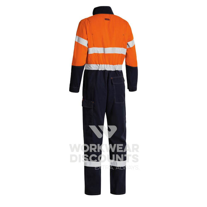 Bisley BC8086T Two Tone Hi-Vis Taped Vented FR Coverall Yellow/Navy