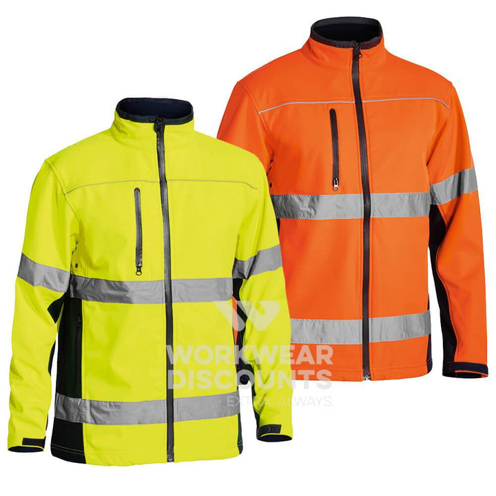 Bisley BJ6059T Hi-Vis Taped Soft Shell Jacket
