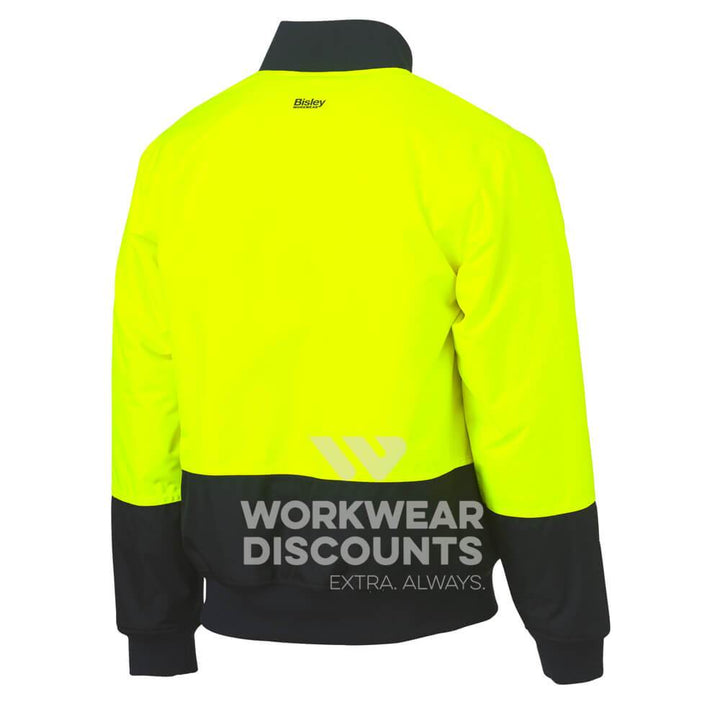 Bisley BJ6730 Hi-Vis Bomber Jacket Yellow Navy Front