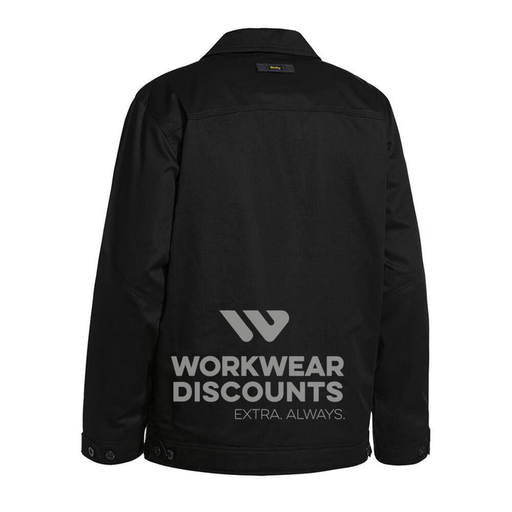 Bisley BJ6916 Cotton Drill Jacket with Liquid Repellent Finish Black Back