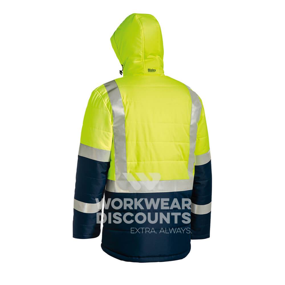 Bisley BJ6929HT Taped Two Tone Puffer Jacket Yellow Navy View 3