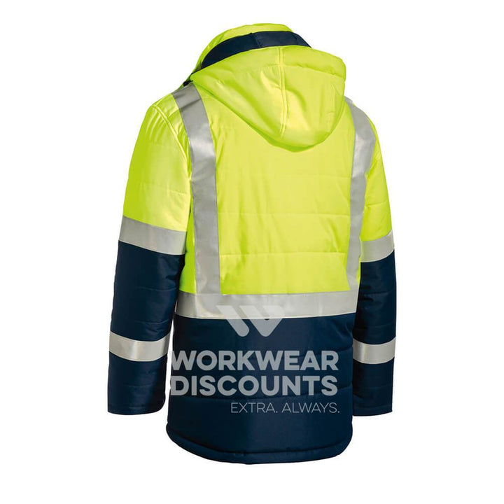 Bisley BJ6929HT Taped Two Tone Puffer Jacket Yellow Navy View 4
