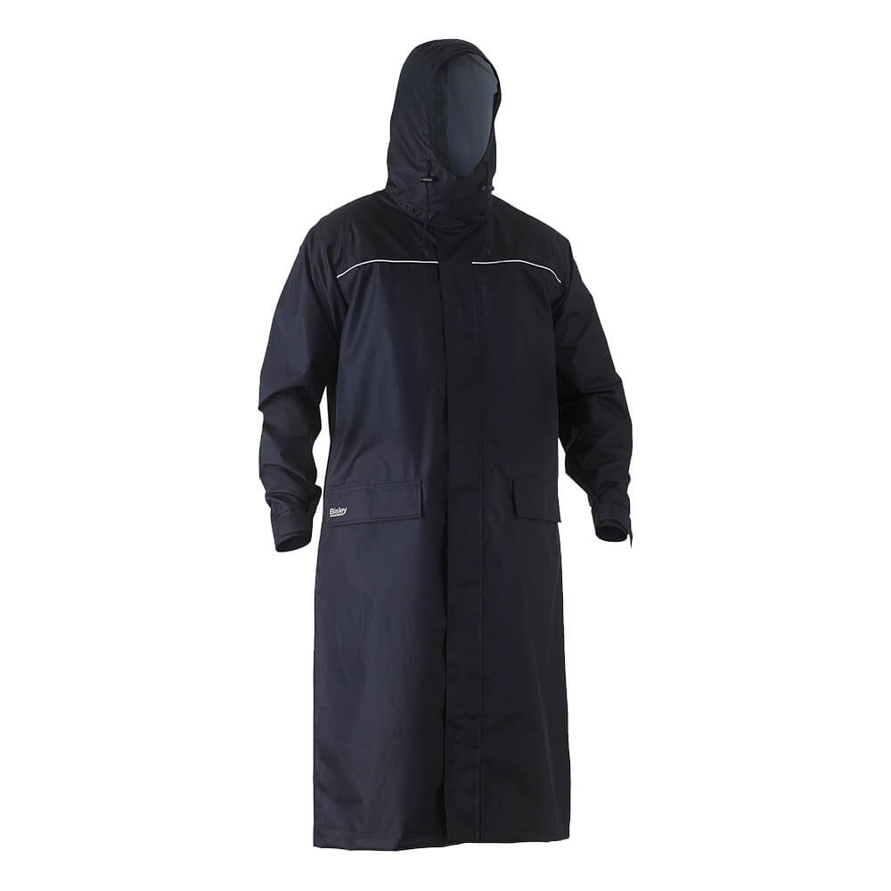 Bisley BJ6962 Long Rain Coat Front Hood Up