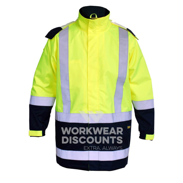 Bisley BJ6966T Hi-Vis Taped Rain Jacket Yellow