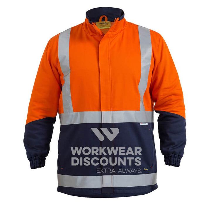 Bisley BJ6970T Hi-Vis Taped 3 in 1 Cotton Drill Jacket Orange