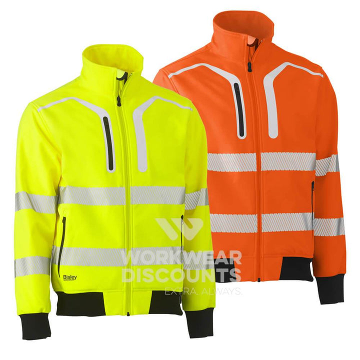 Bisley BJ6979T Hi-Vis Taped Soft Shell Bomber Jacket