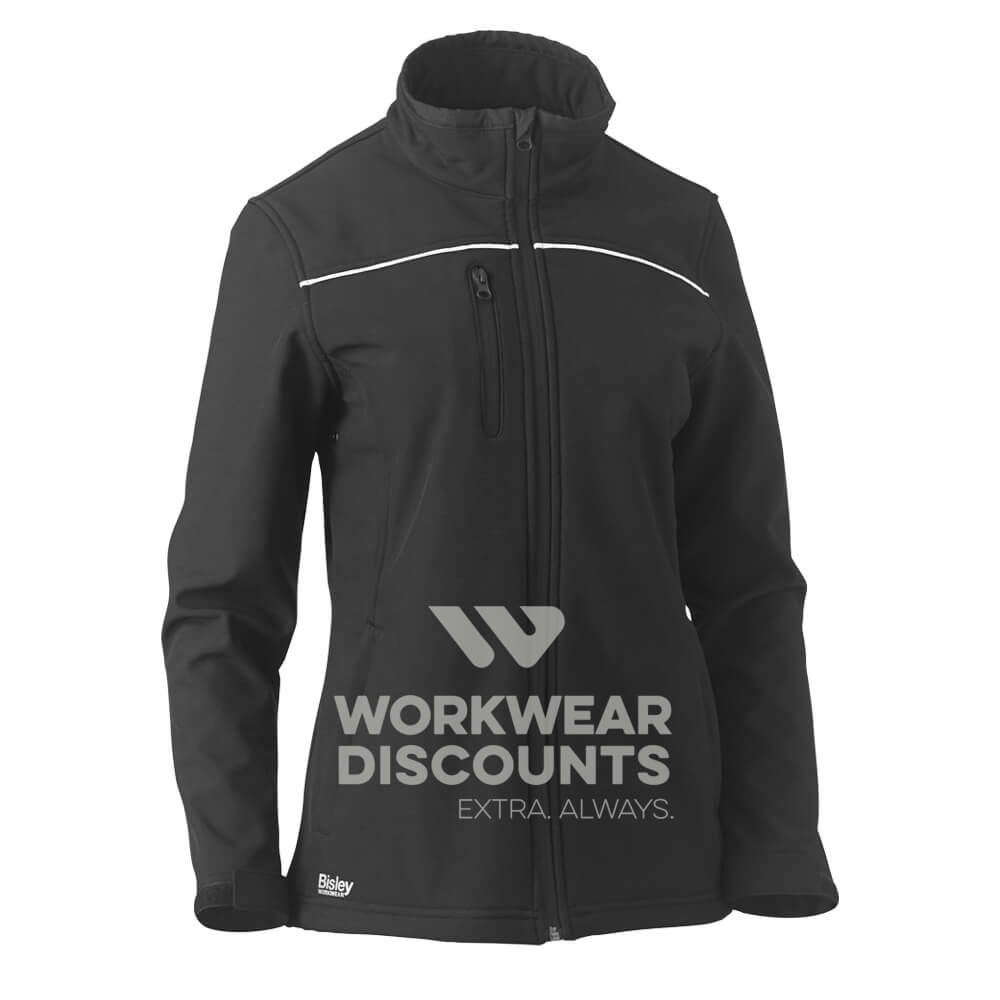 Bisley BJL6060 Womens Soft Shell Jacket Black Front