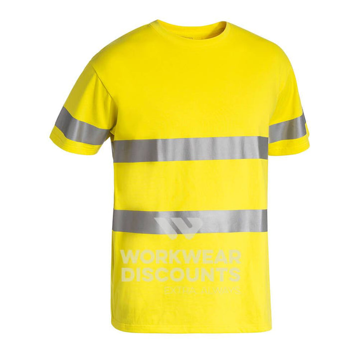 Bisley BK1017T Hi-Vis Taped Cotton T-Shirt Yellow Front