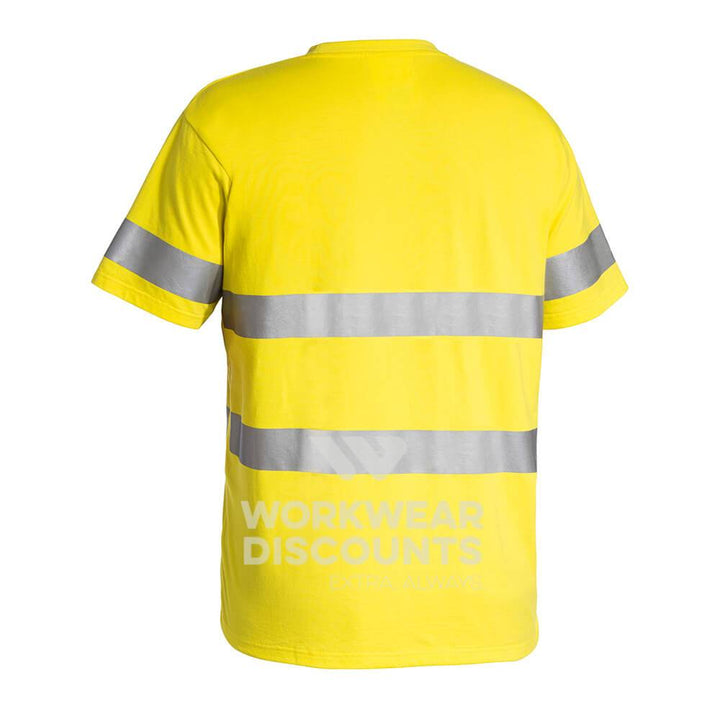 Bisley BK1017T Hi-Vis Taped Cotton T-Shirt Yellow Back