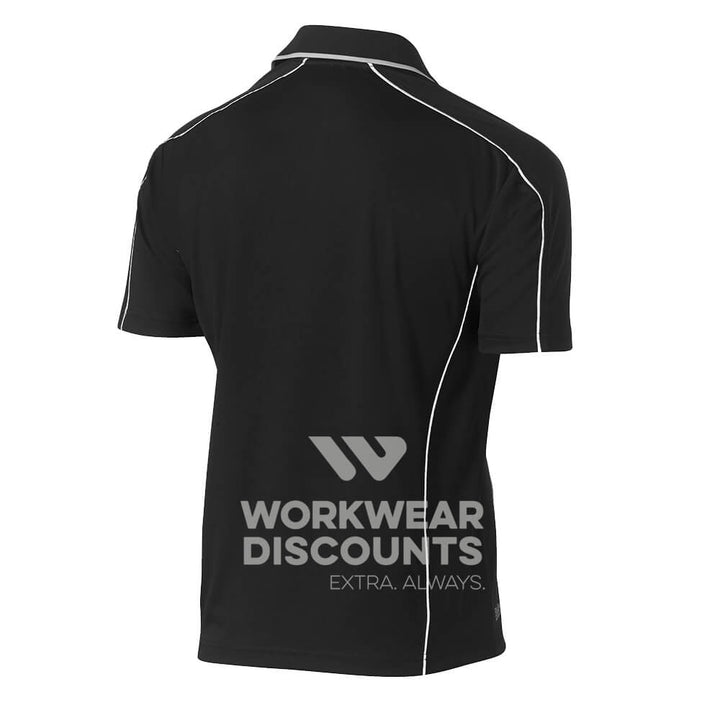 Bisley BK1425 Cool Mesh Polo Shirt with Reflective Piping Short Sleeve Black Back