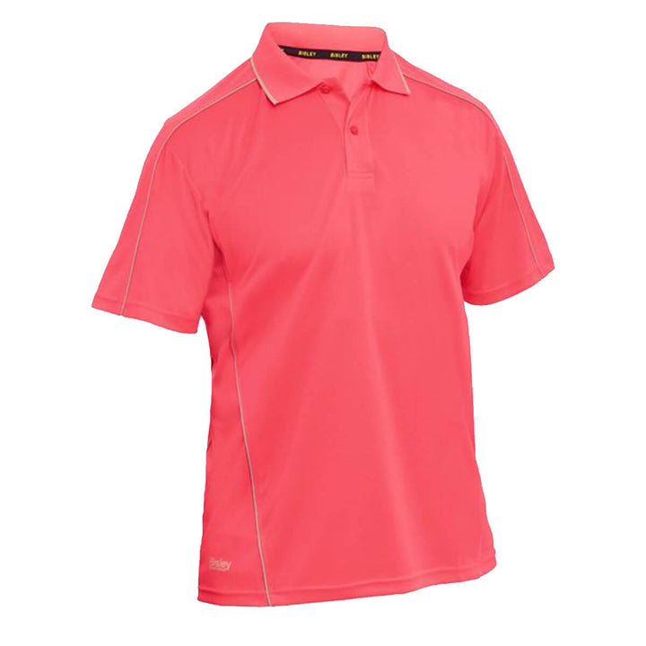 Bisley BK1425 Cool Mesh Polo Shirt Short Sleeve Hi Vis Pink Front