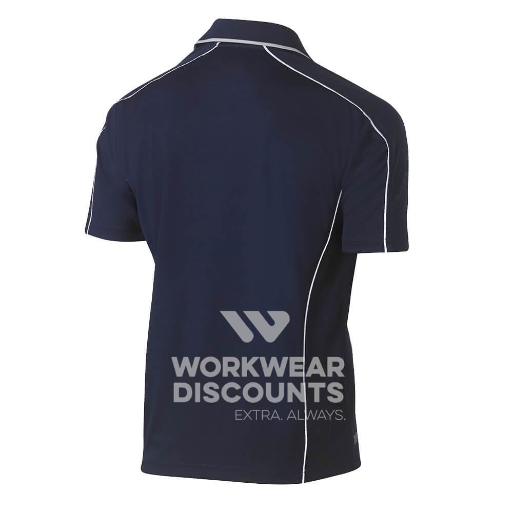 Bisley BK1425 Cool Mesh Polo Shirt with Reflective Piping Short Sleeve Navy Back