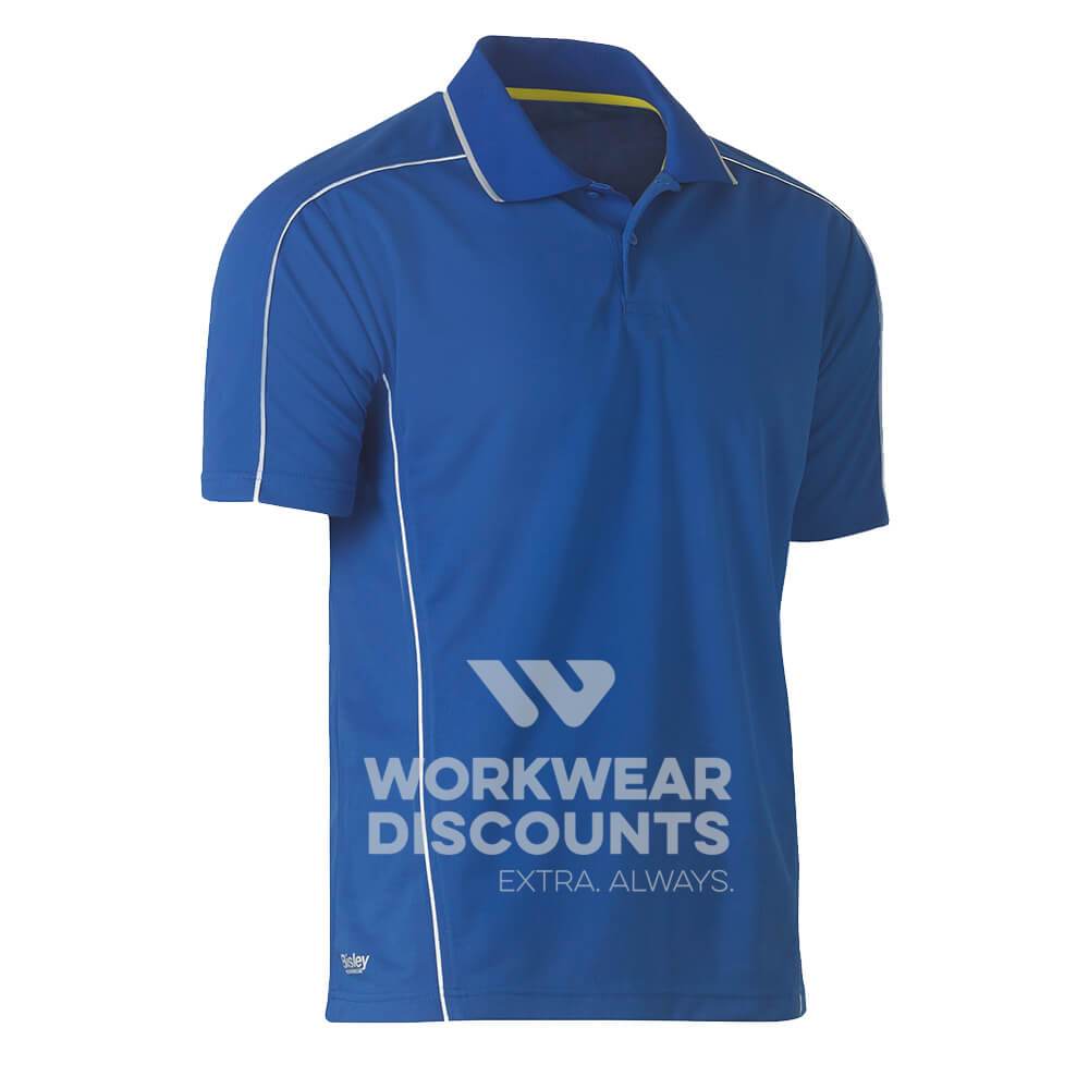 Bisley BK1425 Cool Mesh Polo Shirt with Reflective Piping Short Sleeve Royal Front