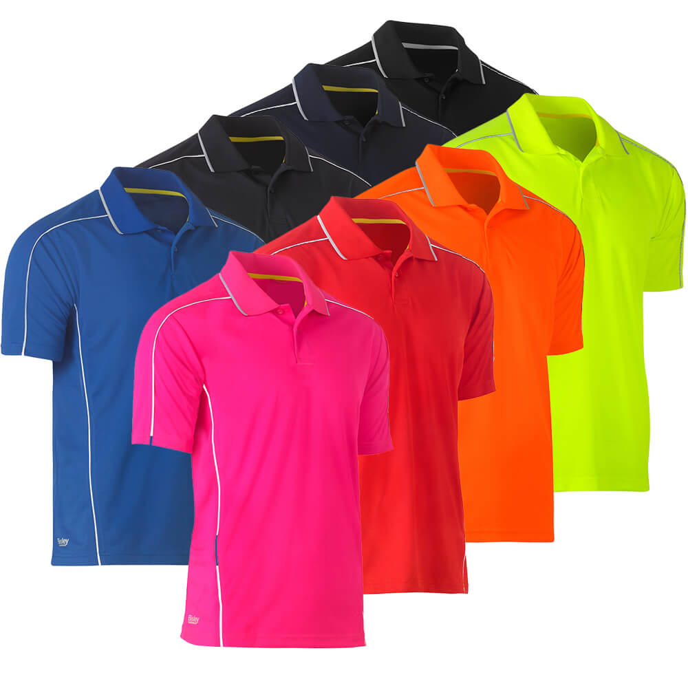 Bisley BK1425 Cool Mesh Polo Shirt with Reflective Piping Short Sleeve