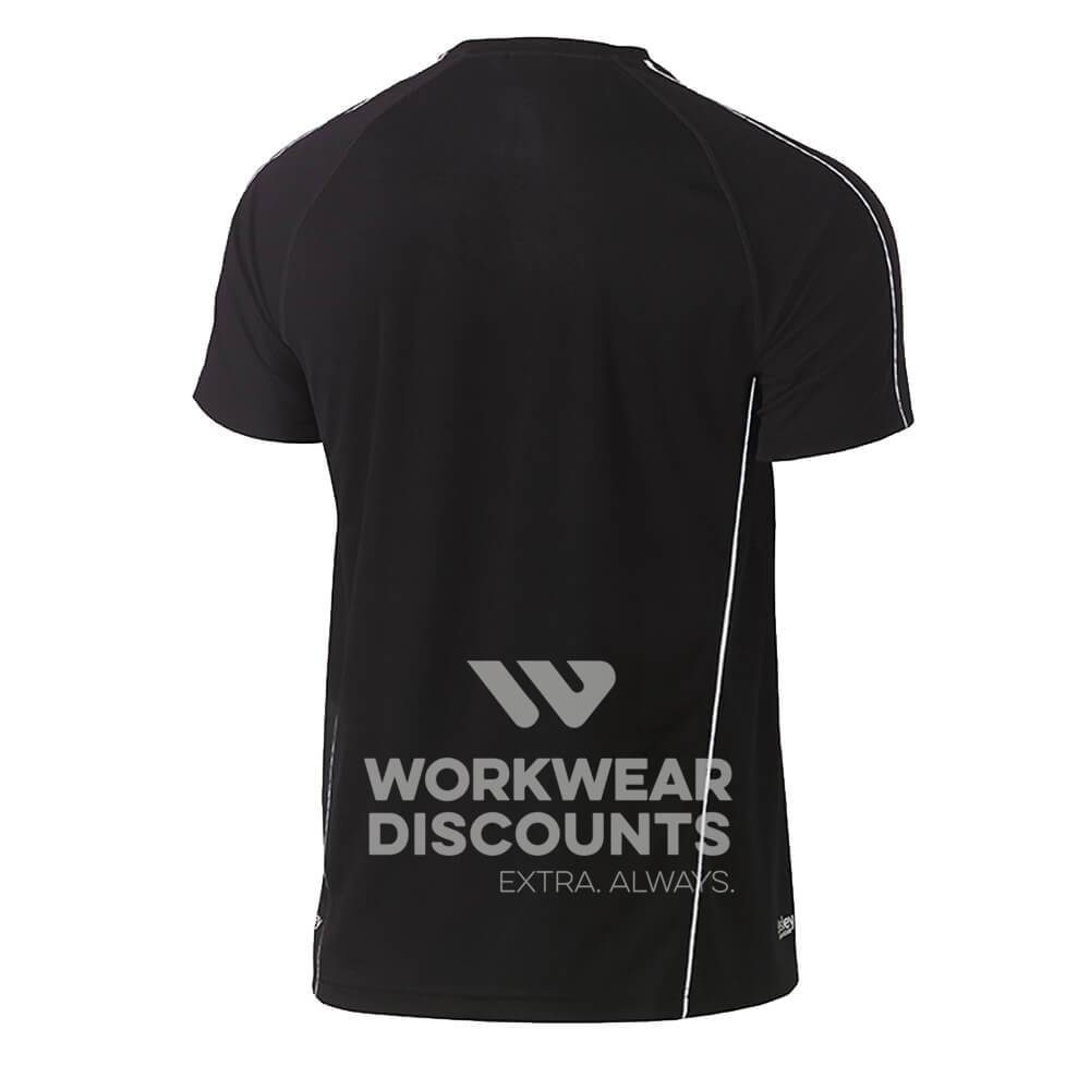Bisley BK1426 Cool Mesh Tee Shirt with Reflective Piping Short Sleeve Black Back