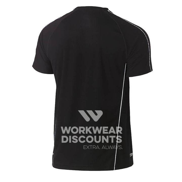 Bisley BK1426 Cool Mesh Tee Shirt with Reflective Piping Short Sleeve Black Back