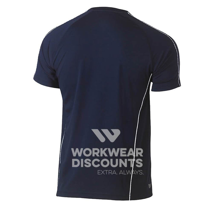 Bisley BK1426 Cool Mesh Tee Shirt with Reflective Piping Short Sleeve Navy Back