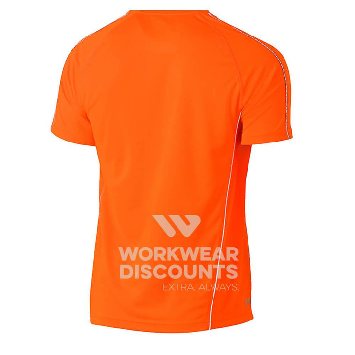 Bisley BK1426 Cool Mesh Tee Shirt with Reflective Piping Short Sleeve Orange Back