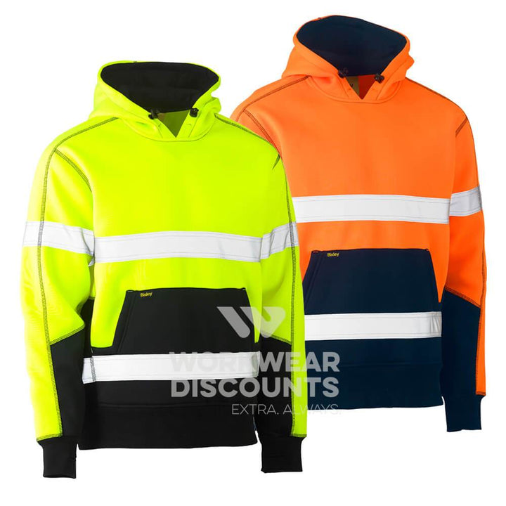 Bisley BK6619T Hi-Vis Taped Pullover Polar Fleece Hoodie