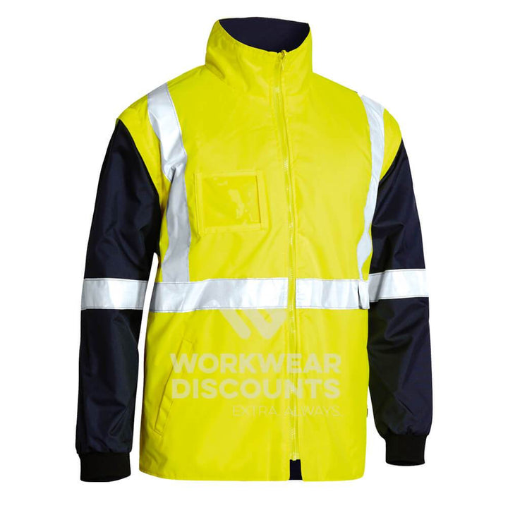 Bisley BK6975 Hi-Vis Five in One Jacket Yellow Navy View 3