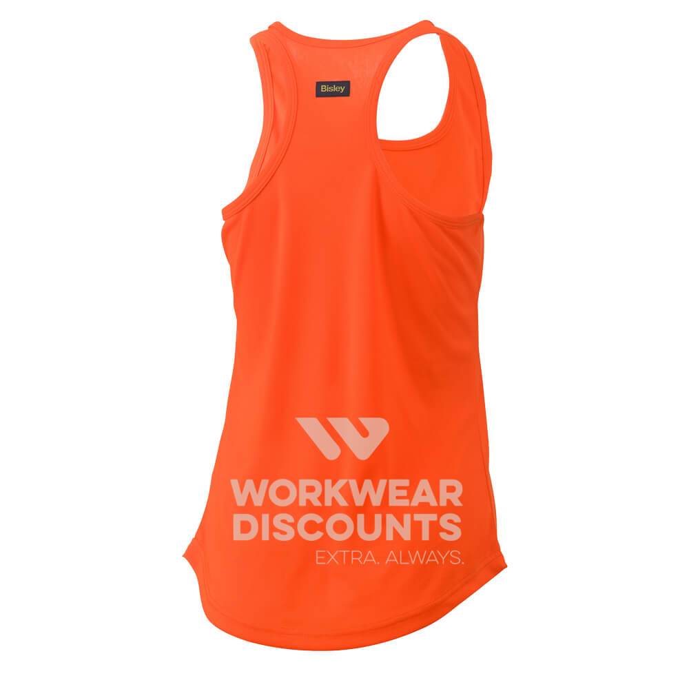 Bisley BKL0439 Womens Racer Back Singlet Orange Back