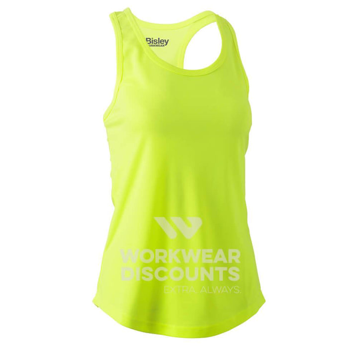 Bisley BKL0439 Womens Racer Back Singlet Yellow Front