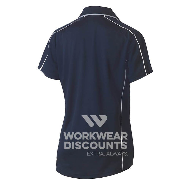 Bisley BKL1425 Ladies Cool Mesh Polo Shirt with Reflective Piping Short Sleeve Navy Back