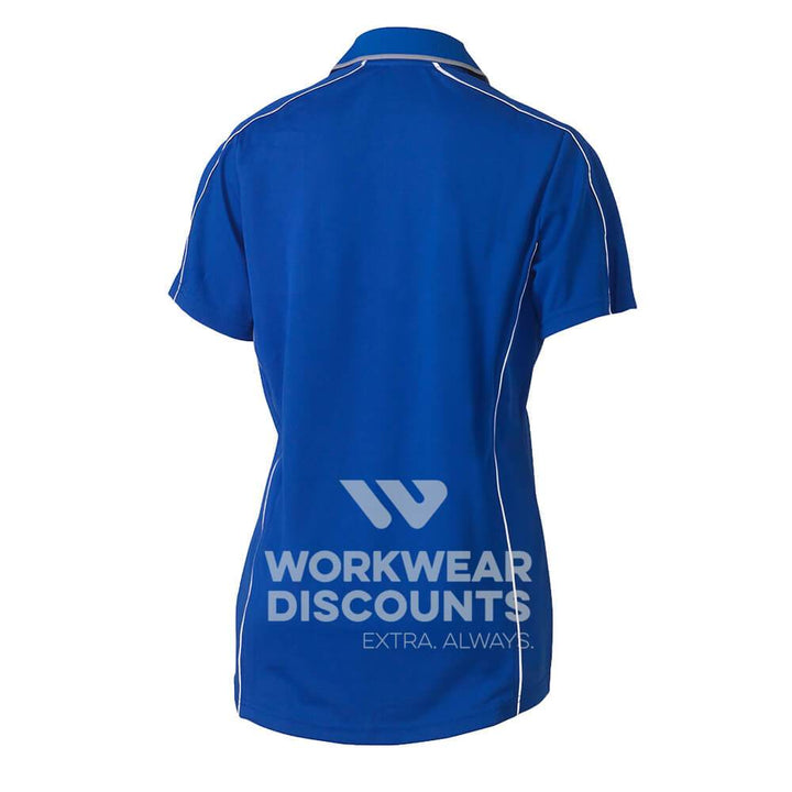 Bisley BKL1425 Ladies Cool Mesh Polo Shirt with Reflective Piping Short Sleeve Royal Back