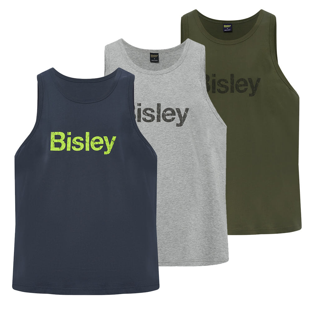Bisley BKS063 Mens Cotton Logo Singlet