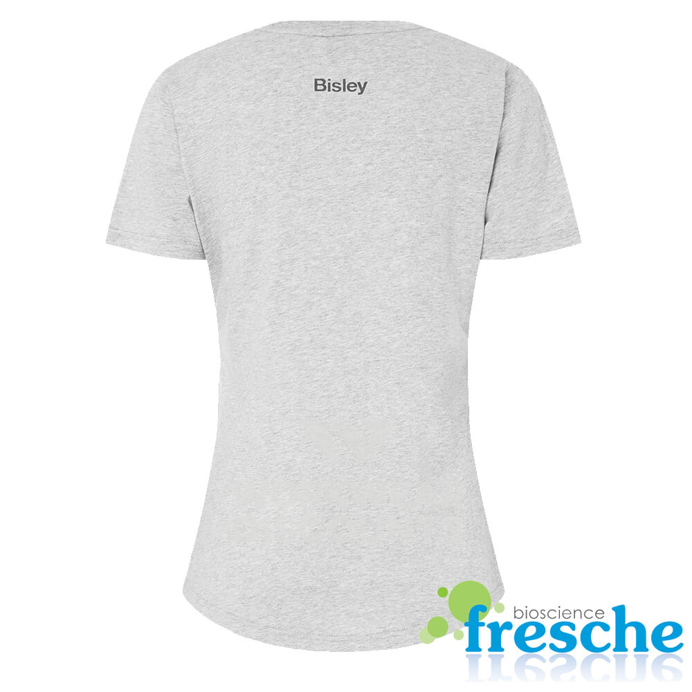 Bisley BKTL064 Ladies Cotton Logo Tee Short Sleeve Grey Back